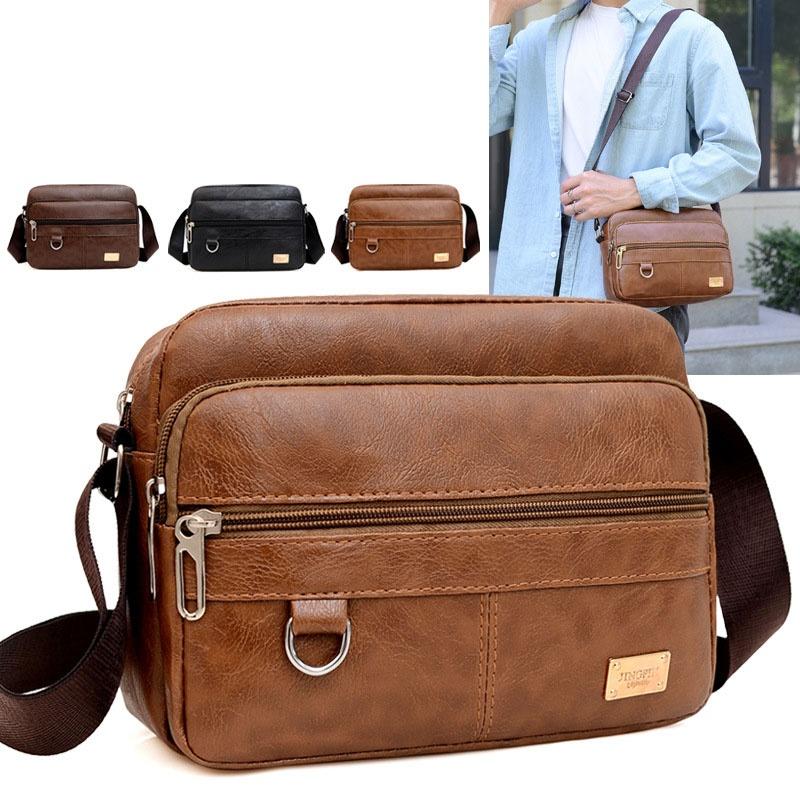 Leather Work Bag Mens - Bolso bandolera de cuero para hombre,