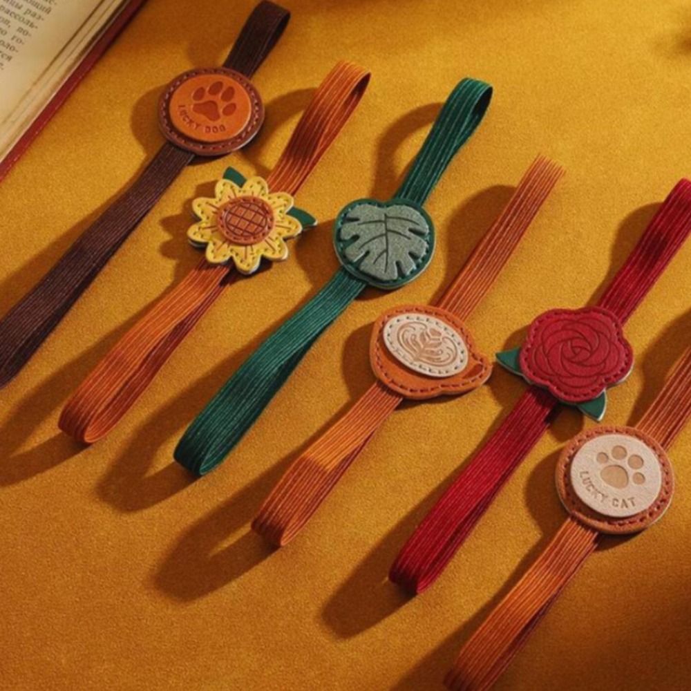 Leatherwork Books - Marcapáginas de Cuero con Bandas Elásticas