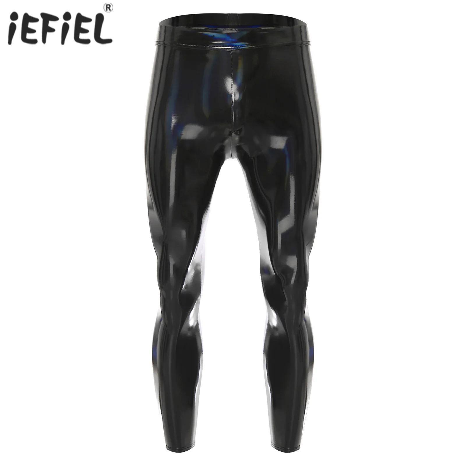 Leather Work Pants - Mallas de discoteca negras para hombre,