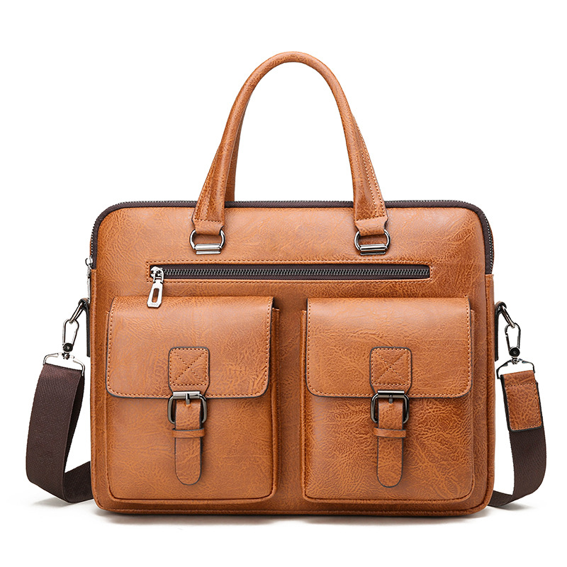 Leather Work Bag Mens - Maletín de negocios de marca de