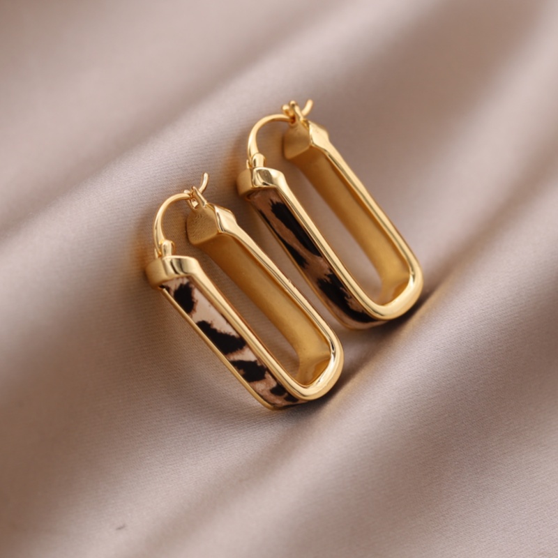 Leatherwork Jewelry - Pendientes de cuero de leopardo de