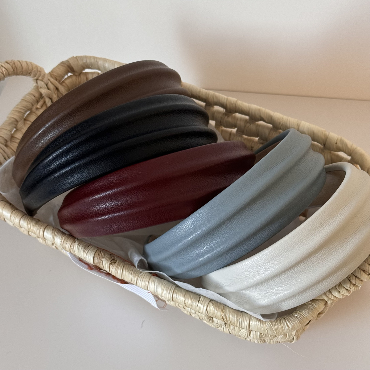 Leatherwork Pony - Diademas anchas de cuero PU para