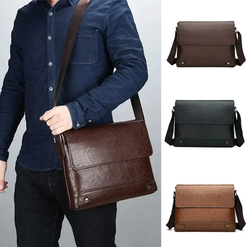 Leather Work Bag Mens - Maletín para hombre de cuero PU,