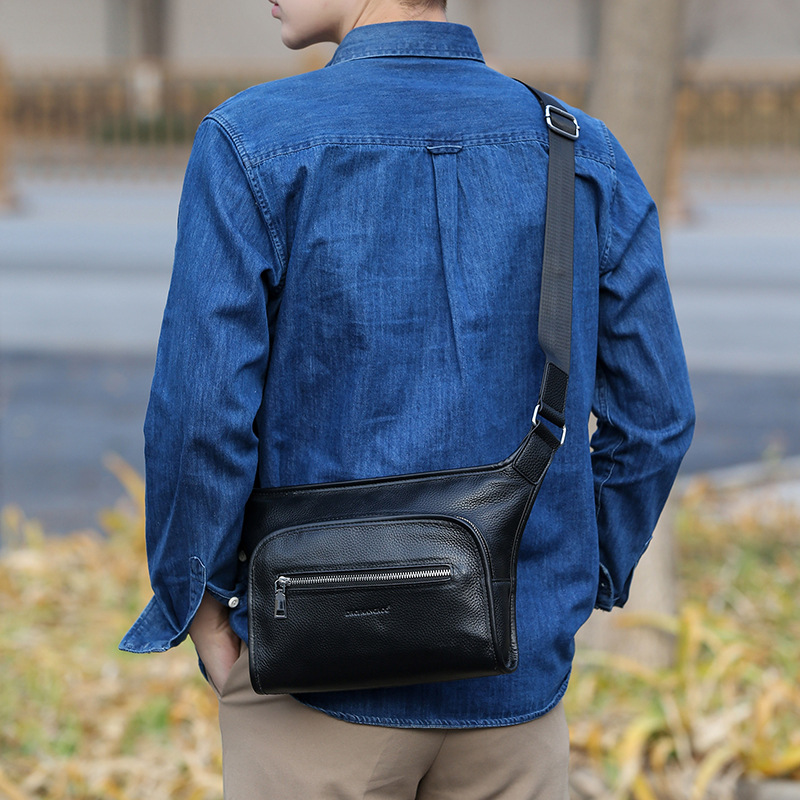 Leather Work Bag Mens - Nuevo bolso cruzado impermeable comercial de