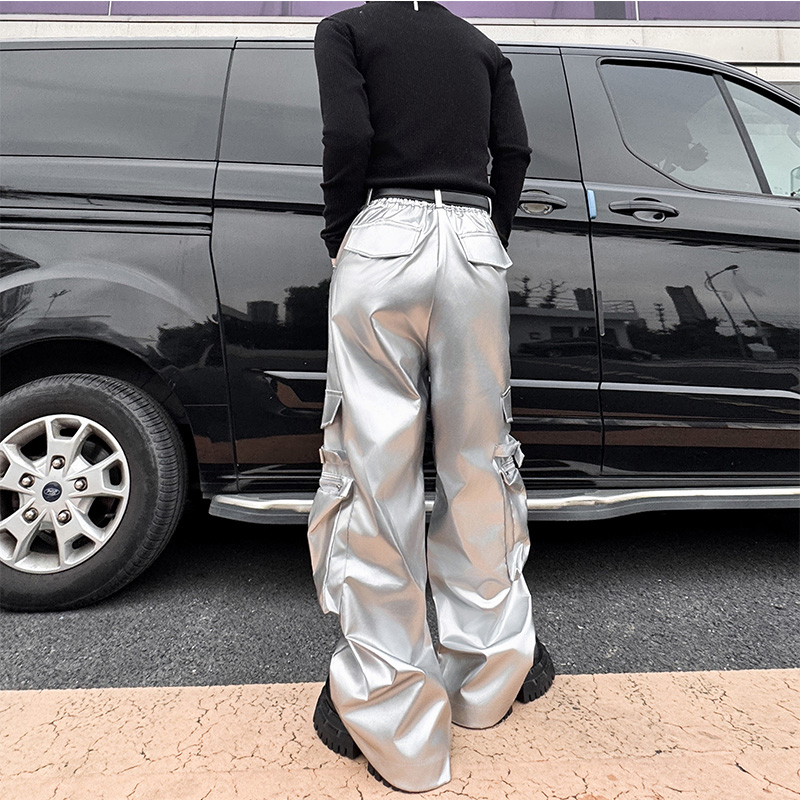 Pantalón de cuero plateado par - Leather Work Pants reseña y precio