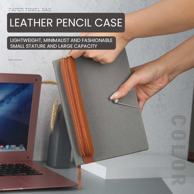 Portalápices de cuero Pu con c - Leather Work Notepad reseña y precio