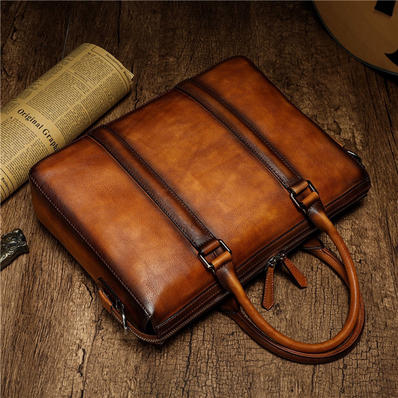 Maletín de Cuero de Primera Ca - Leather Work Bag Mens reseña y precio