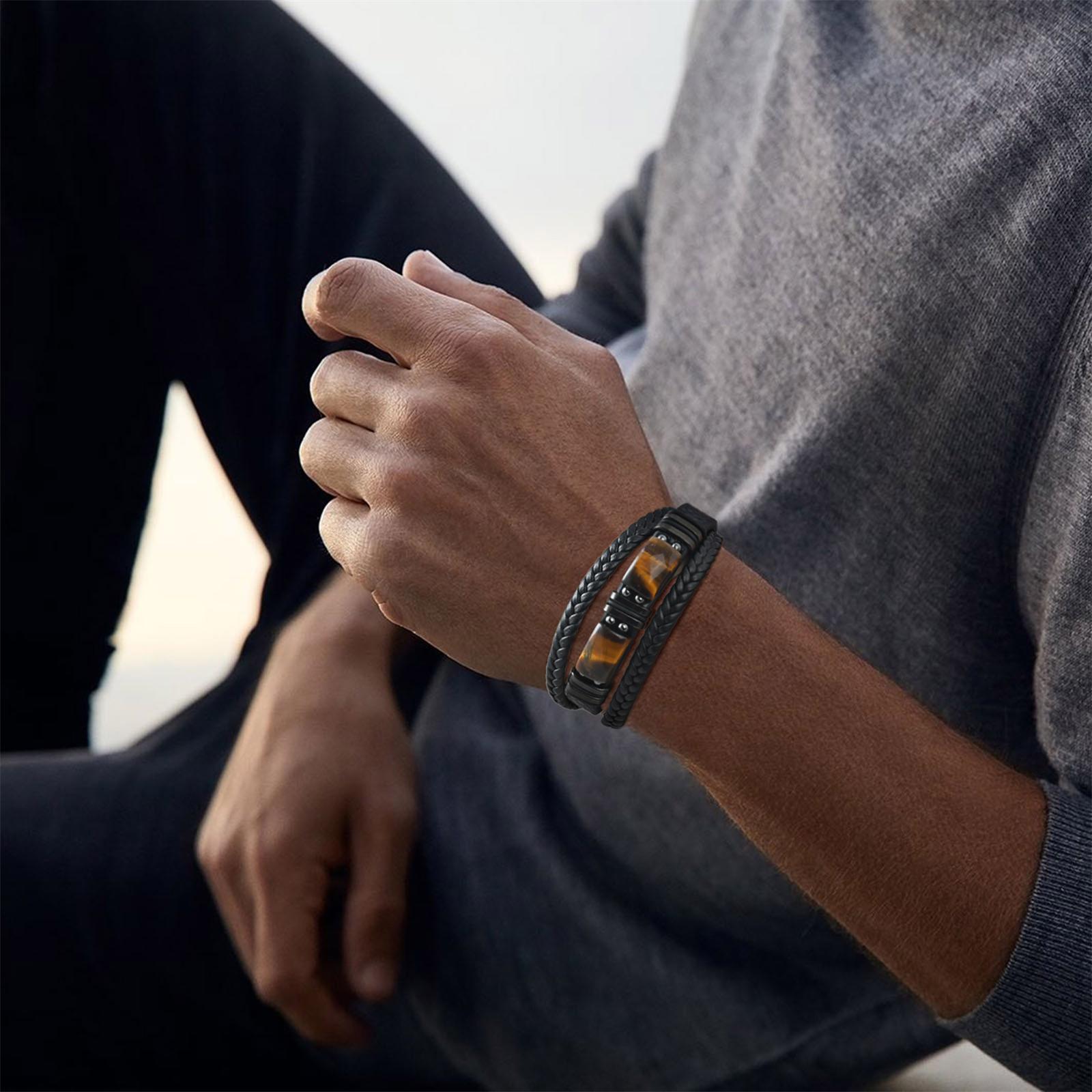 Brazalete de cuero trenzado pa - Leatherwork Jewelry reseña y precio