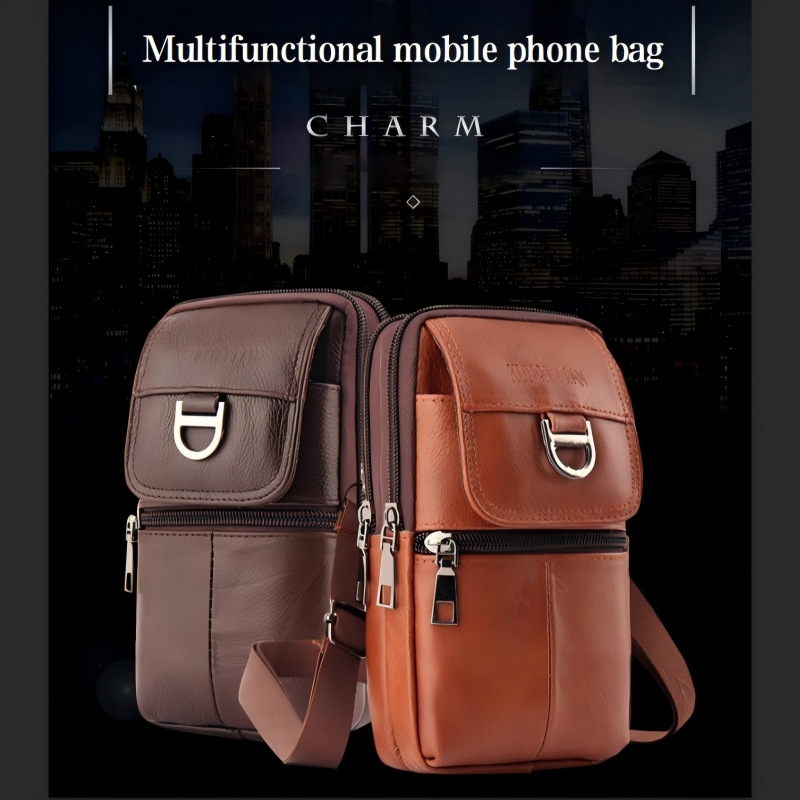 Riñonera de Cuero para Hombre  - Leather Work Bag Mens reseña y precio